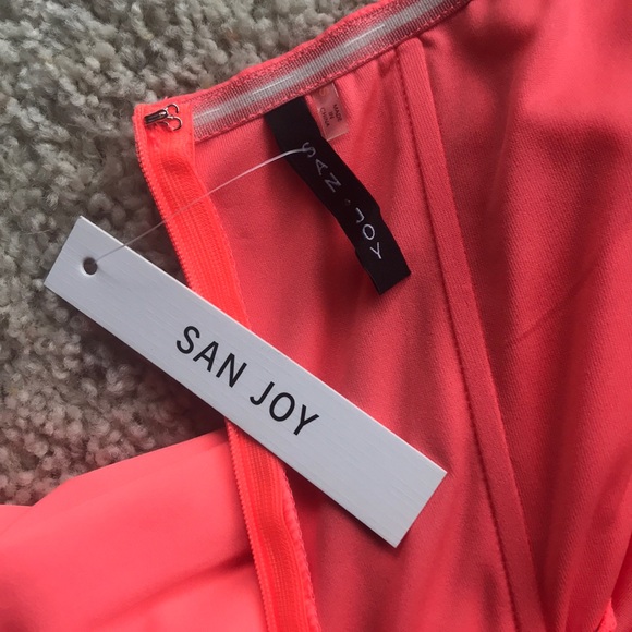 NWT hot pink/ coral strapless mini dress size s - Picture 6 of 6